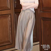 【初色】珠光感法式A字半身裙-灰色-67193(M-XL可選) M 灰色