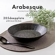 【Minoru陶器】Arabesque地中海風陶瓷深盤20cm ‧ 黑
