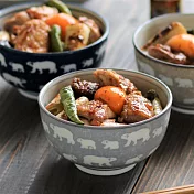 【日本Minoru】北極熊 陶瓷丼飯碗500ml ‧ 灰