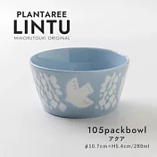 【Minoru陶器】Lintu飛鳥花草陶瓷餐碗280ml ‧ 藍