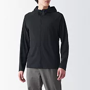 【MUJI 無印良品】男抗UV速乾聚酯纖維拉鍊外套 S 黑色