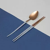 【韓國Ssueim】Mariebel 莫蘭迪不鏽鋼餐具2件組(湯匙+筷子) ‧ 迷霧灰