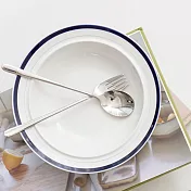 【韓國Ssueim】Retro簡約陶瓷義大利麵餐盤23cm ‧ 深藍