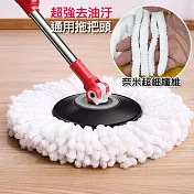 新型奈米超細纖維抗油汙 旋轉拖把通用拖布盤  白色(兩入)