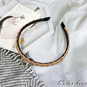 【卡樂熊】簡約辮子細紋造型髮箍(五色)- 淡橘