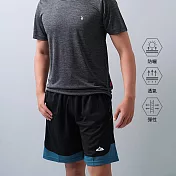 【遊遍天下】MIT台灣製男款抗UV吸濕排汗運動褲藍球褲短褲(GP1011) L 黑色