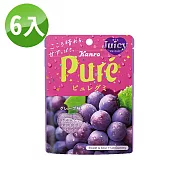 【Kanro甘樂】Pure鮮果實軟糖 6入組- 葡萄口味