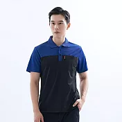 【遊遍天下】MIT台灣製男款抗UV防曬速乾吸濕排汗機能POLO衫(GS1005) L 丈青