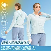 【KISSDIAMOND】UPF50+涼感彈力防曬外套(KDFJ-0015) 2XL 女/水藍