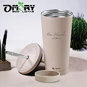 【OMORY】晨沐不鏽鋼吸管杯500ml- 迷霧咖