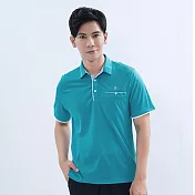 【遊遍天下】男款抗UV吸濕排汗機能格紋POLO衫(GS1017) 5XL 水綠