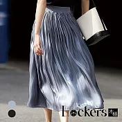 【Lockers 木櫃】夏季鎏光歲月記憶絲半身裙 L112071806 L 冰島藍色L