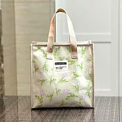 【素包包】便當袋 碎花大容量媽咪包上班學生通勤好攜 _綠葉紫小花