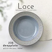 【Minoru陶器】Lace窯變陶瓷深盤24cm ‧ 鐵岩灰