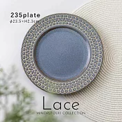 【Minoru陶器】Lace窯變陶瓷淺盤23cm ‧ 鐵岩灰
