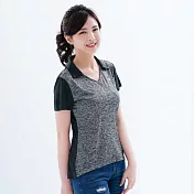【遊遍天下】MIT女款顯瘦抗UV防曬吸濕排汗機能POLO衫(GS10028) L 灰黑