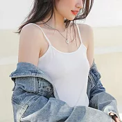 【AnZa】莫代爾涼感小可愛吊帶背心(5色) S 白色