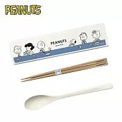 【日本正版授權】史努比 兩件式 餐具組 日本製 環保餐具/湯匙/筷子 Snoopy/PEANUTS
