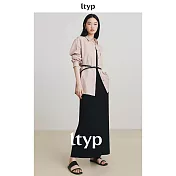 ltyp旅途原品 100%棉時髦休閒廓形長袖襯衫 M L-XL L-XL 暗沙粉