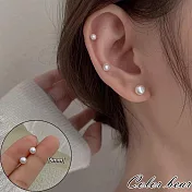 【卡樂熊】S925銀簡約珍珠造型耳環飾品(三款)- 5MM