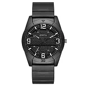 Geneva 日內瓦-多米尼克黑殼黑盤數字膠帶手錶 _白時標