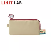 LIHIT LAB.貓貓扁平包(筆盒尺寸) 米色