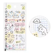 MIDORI 手帳專用貼紙2枚- 可愛動物