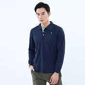 【遊遍天下】MIT臺灣製男款環保紗抗UV吸濕排汗機能長袖POLO衫 (GL1022) XL 丈青