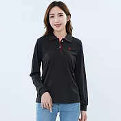 【遊遍天下】MIT臺灣製女款環保紗抗UV吸濕排汗機能長袖POLO衫 (GL1022) XL 深灰