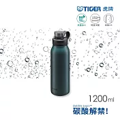 TIGER虎牌 大容量不鏽鋼運動隨行 可裝碳酸氣泡水保冷環保杯1200ml(MTA-T120) 碧湖藍