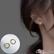 【卡樂熊】S925銀針簡約光面多邊形切面造型耳環/耳扣飾品(兩色)- 金色