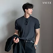 【AMIEE】韓系型男百搭彈力短袖針織衫(男裝/4色/M-2XL/KDTY-D603) M 灰色