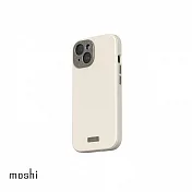 Moshi iPhone 15 Napa 皮革保護殼 奶酒白