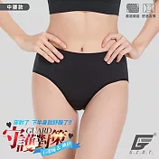 GIAT臺灣製石墨烯碘紗暖宮抗菌內褲-中腰款 M-L 黑色