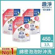 LION日本獅王 趣淨洗手慕斯補充包-清新果香 450ml 3入組