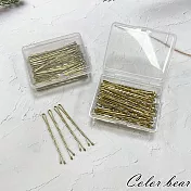 【卡樂熊】基本盒裝金屬色系波浪50入造型髮夾/邊夾(三色)- 金色