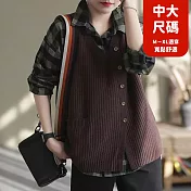 【慢。生活】復古設計感圓領寬鬆棉線針織背心 11806  FREE 咖色