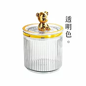 【E.dot】金色小熊密封收納罐 透明色