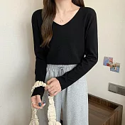 【言】簡約款無包邊針織上衣(4色)     FREE 黑色