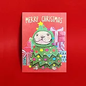 聖誕卡-Xmas Disguise/French Bulldog聖誕樹狗  聖誕紅