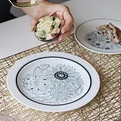 【日本Awasaka】Antico Flower職人窯燒 花坊餐盤24cm ‧ 優雅花路