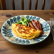 【日本Sango】職人窯燒 昭和復古 陶瓷淺盤20cm ‧ 枝葉