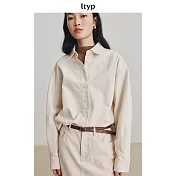 ltyp旅途原品 土耳其BOSSA純棉牛仔廓形襯衫 M L-XL M 暖玉白