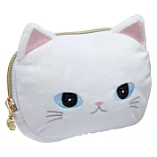 【日本Mark’s】PAUL & JOE 貓咪大頭造型收納包L ‧ 白色
