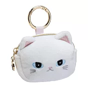 【日本Mark’s】PAUL & JOE 貓咪大頭造型收納包S ‧ 白色