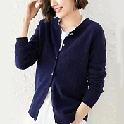 【AnZa】圓領針織襯衫上衣外套(多色)       FREE 藏青