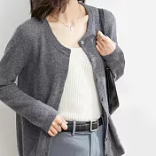 【AnZa】圓領針織襯衫上衣外套(多色)       FREE 深灰