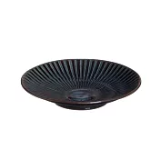 【日本Marusan Kondo】Fusho扇形 輕量陶瓷淺盤16cm ‧ 午夜藍