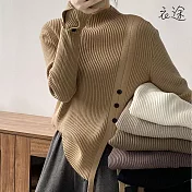 [衣途]溫柔軟糯半高領綁設計感針織衫FREE(KDTQ-B172) F 古銅棕