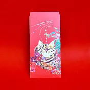 福獸納福紅包袋-逗貓/3入 紅